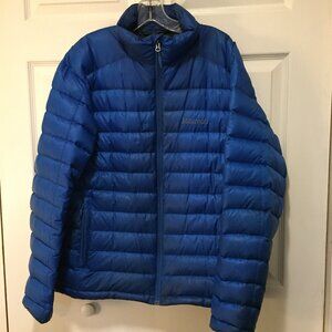Marmot Down Puffer Jacket 700 Fill Blue Packable Quilted Sz L Large READ*